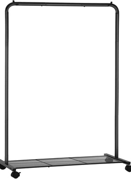 Perchero Doble Extensible de Grado Industrial con Ruedas y Zapatero (Soporta 110 kg)